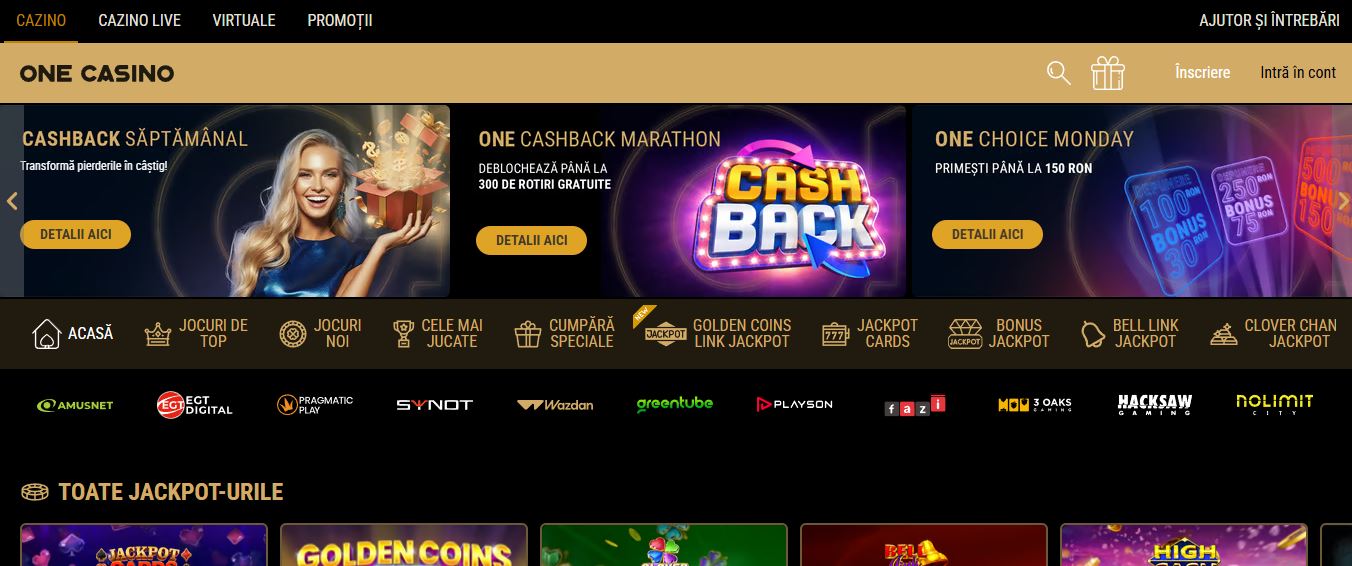 Revendică cashback săptămânal și până la 300 de rotiri gratuite pe pagina de promoții 1 Casino
